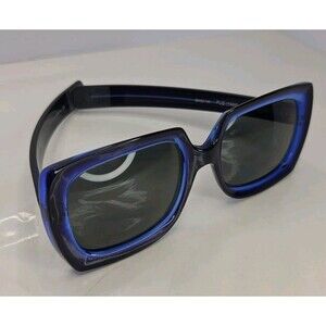Oliver Goldsmith FUZ Blue/Black Square Frame Sunglasses 56-20-140 Made In Italy